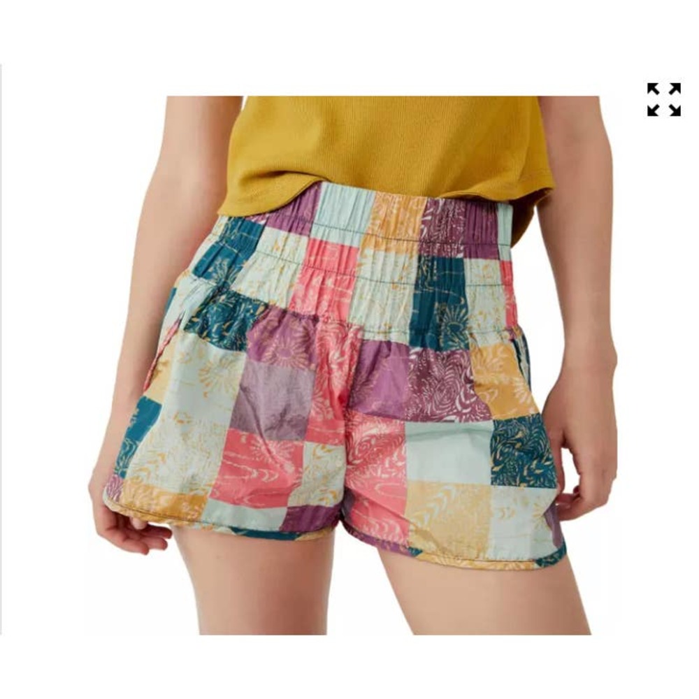 FP Movement by Free People Womens Pull On The Way Home Print Shorts Large NWT